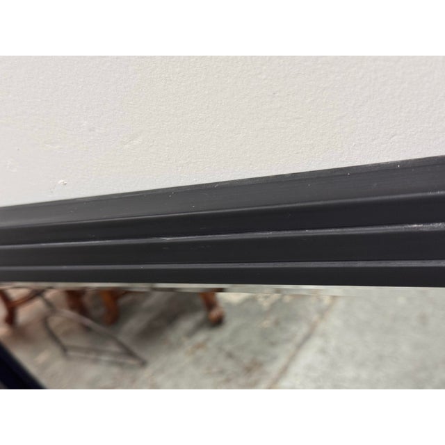 Stanley Works Black Framed Beveled Wall Mirror For Sale - Image 9 of 12