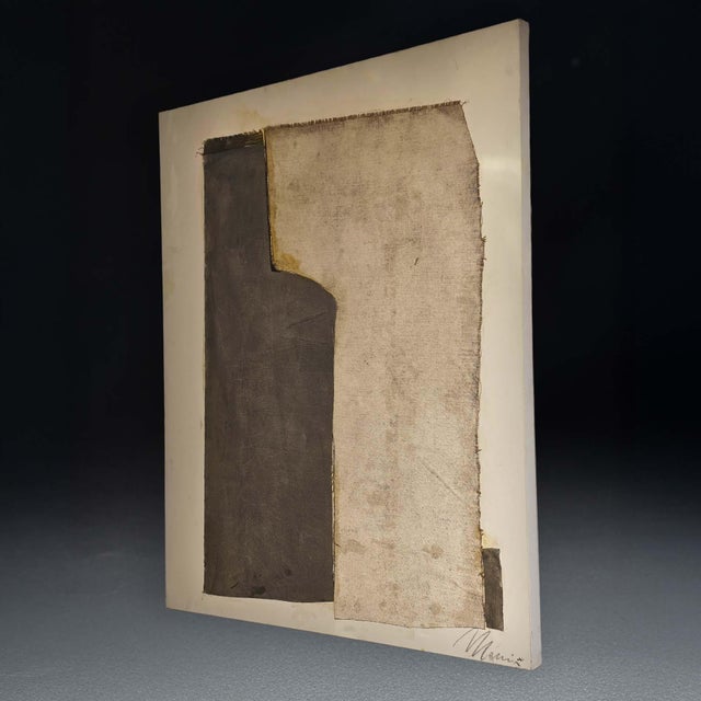 A rare work by Edoardo Menini, dated 1955, reflecting his artistic exploration at the intersection of painting and textile...