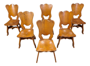 Dutch Rustic Oak Dining Chairs, 1960s, Set of 6