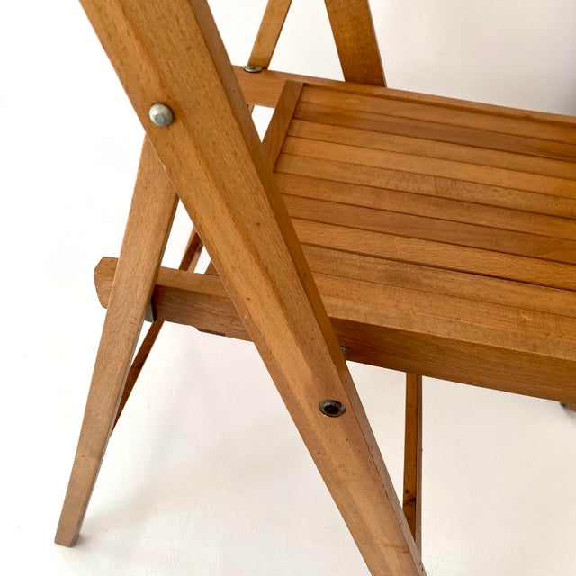 Striking Mid Century Solid Wood Folding Chairs. Made in Yugoslavia For Sale - Image 10 of 13