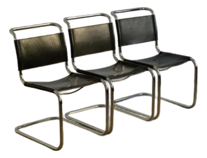 1980s S33 Dining Chairs by Mart Stam, Leather & Steel, Bauhaus
