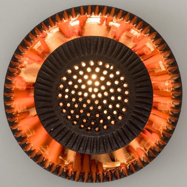 Danish Round Ceramic Wall Light, 1970 For Sale - Image 10 of 15