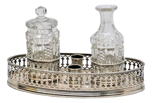 Silver Inkwell with Reservoirs and Pen Holder