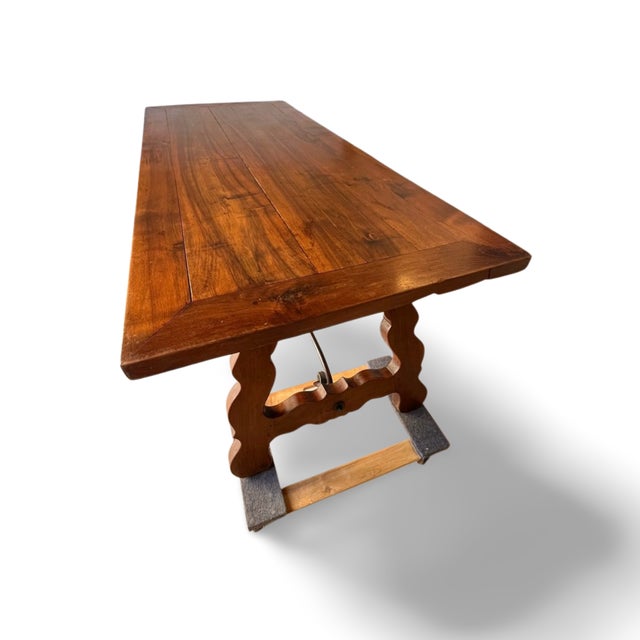 Brown 19th Century Spanish Trestle Dining Farm Table For Sale - Image 8 of 15