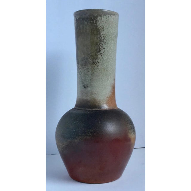 Brown Large Raku Fired Earthenware Vase - By Nancy Niles - For Sale - Image 8 of 8
