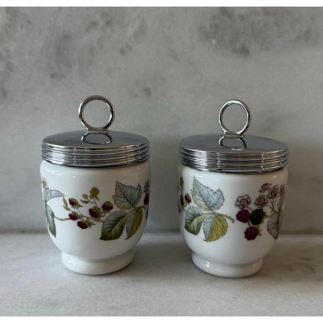 Farmhouse Pair of Vintage Royal Worcester Porcelain Egg Coddlers For Sale - Image 3 of 8