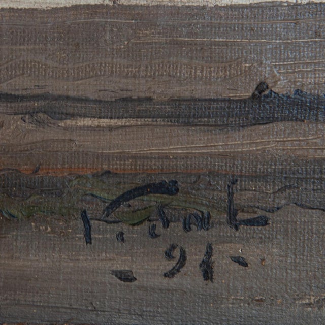 Spanish Pelayo Steam Warship, 1890s-1910s, Oil on Canvas For Sale - Image 4 of 7