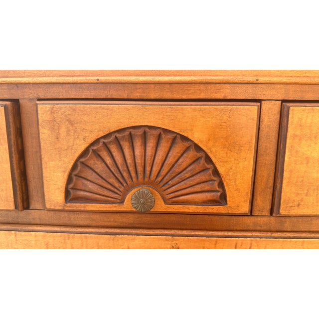 Vintage Colonial Revival Figured Maple Chippendale-Style Highboy Chest For Sale - Image 10 of 15