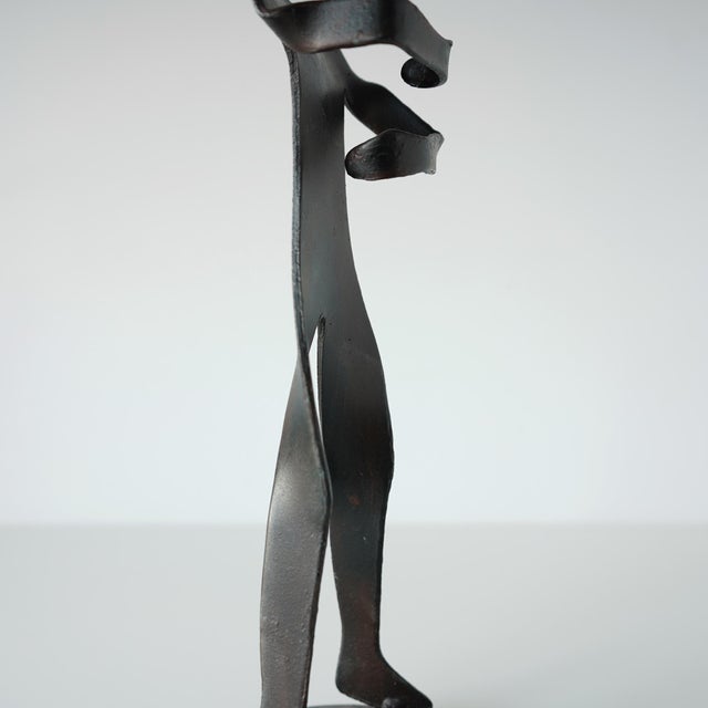 Late 20th Century Vintage Forged Iron Figure Sculpture For Sale - Image 9 of 10