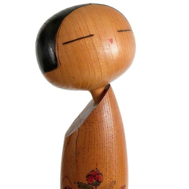 Wood Vintage Japanese Sosaku Kokeshi Figurine by Sato Suigai, 1960s For Sale - Image 7 of 15
