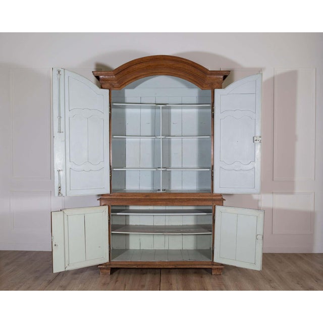 Traditional 18th Century French Blond Oak Buffet Deux Corps with Molded Panels For Sale - Image 3 of 9