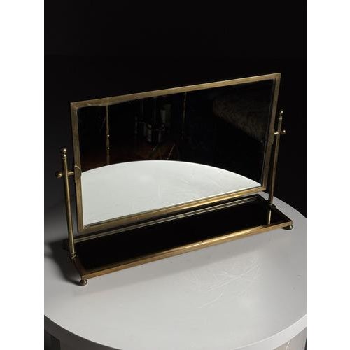 French makeup mirror. Mid-20th century. Brass. In very good condition. Dimensions: 47L x 31H x 13D