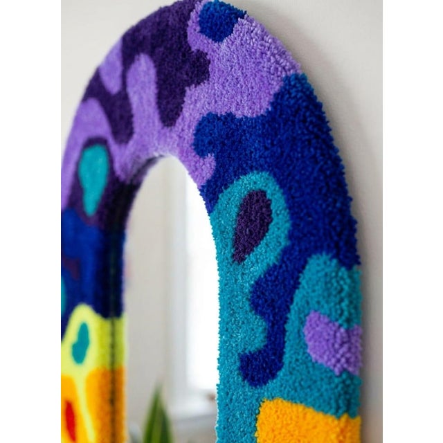 Chroma Wave Tufted Arch Mirror For Sale - Image 4 of 4