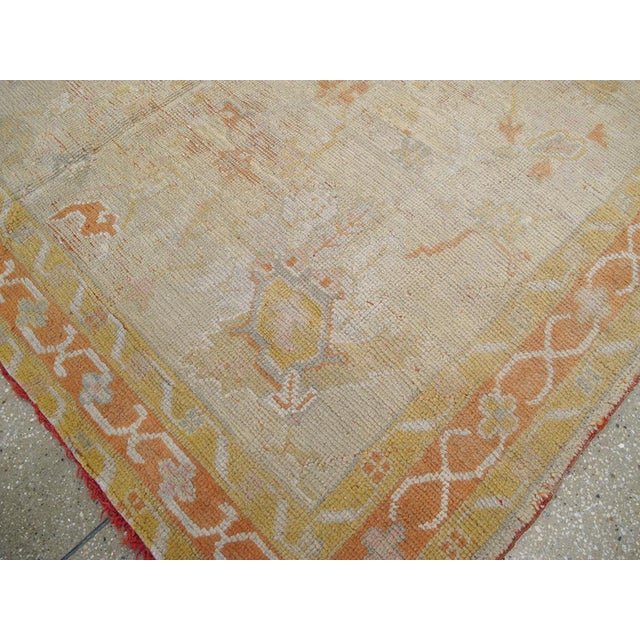 Beige Galerie Shabab Collection Early 20th Century Handmade Turkish Oushak Gallery Carpet For Sale - Image 8 of 10