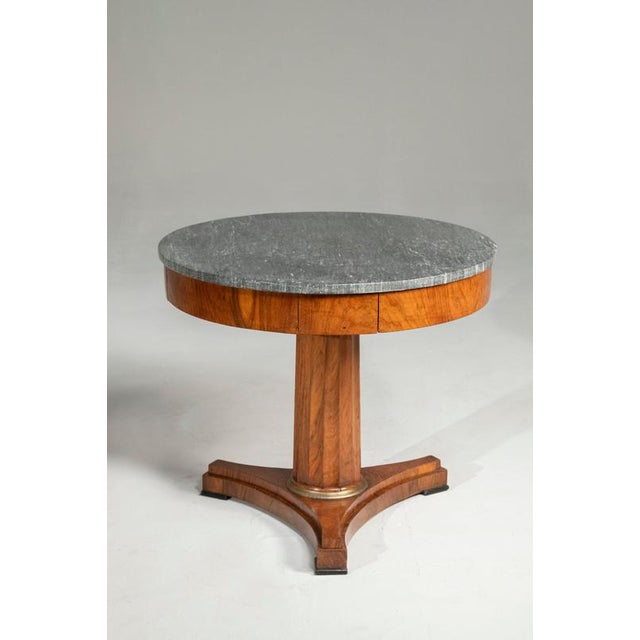 Brown Lombard Empire Table in Walnut with Marble Top, 1850 For Sale - Image 8 of 18