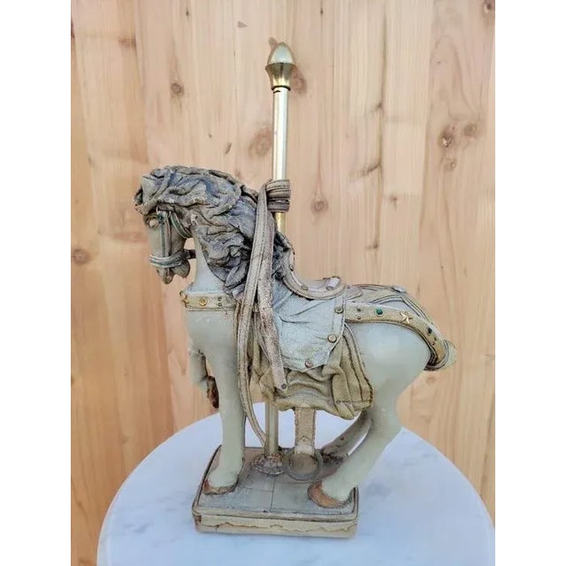 Vintage Leather Carousel Horse Signed by Teresa Corning For Sale - Image 4 of 12