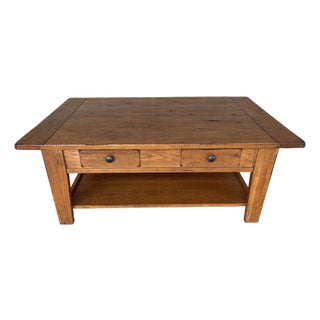 Broyhill Attic Heirlooms Shaker Style Oak 50" Coffee Table For Sale