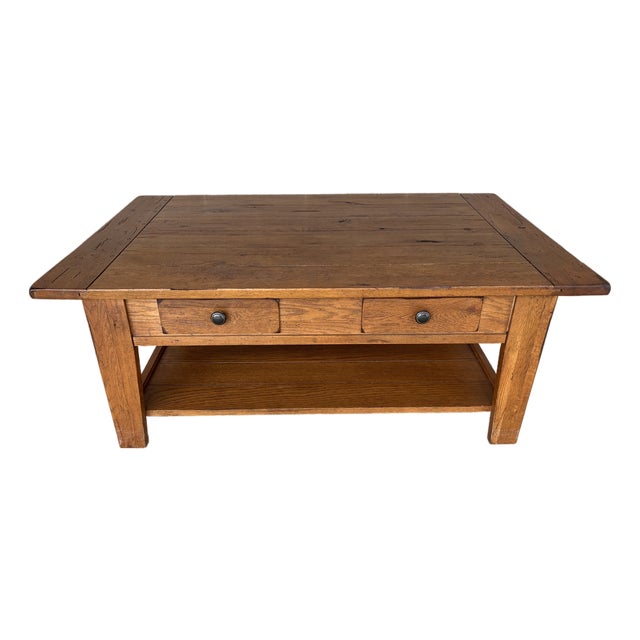 Broyhill Attic Heirlooms Shaker Style Oak 50" Coffee Table For Sale