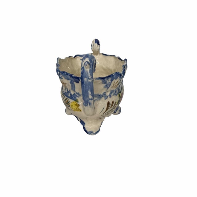 French Vintage Hand Painted Footed Cachepot Made in Japan For Sale - Image 3 of 5