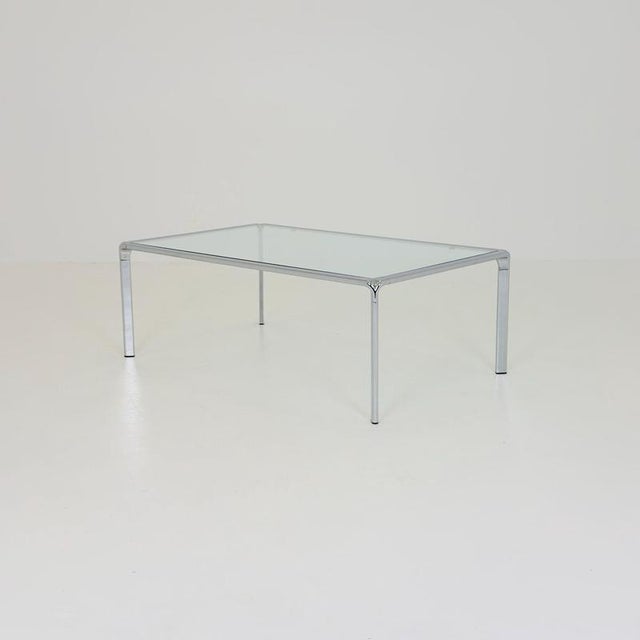 Mid-Century Modern Italian Bauhaus Rectangular Coffee Table in Chrome and Glass, 1980s For Sale - Image 4 of 16