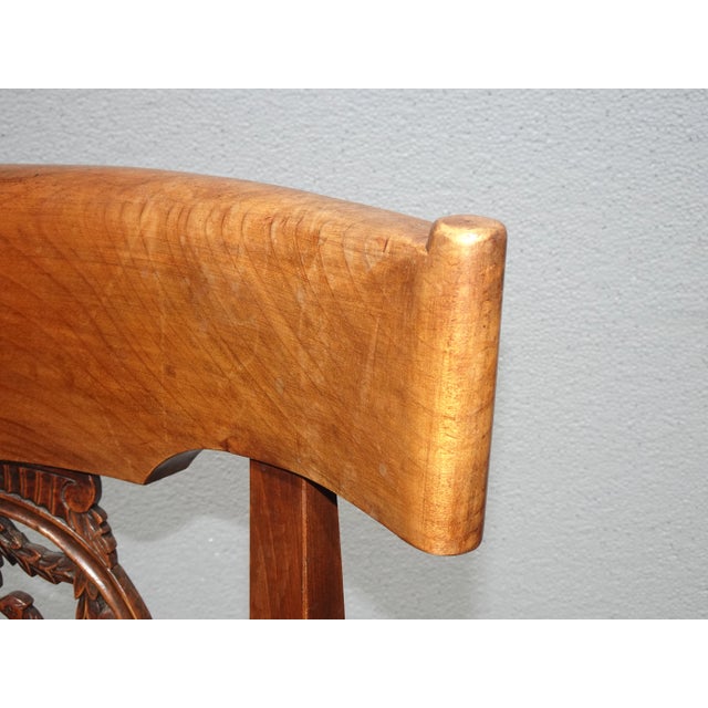 1950s Vintage French Country Carved Lovebirds Backrest Accent Chair For Sale In Los Angeles - Image 6 of 12