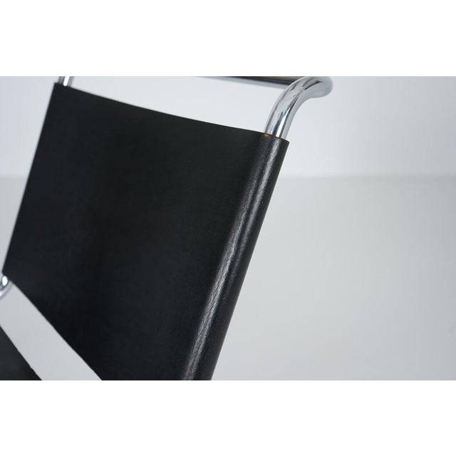 MR30 Tubular Steel Chair with Black Leather by Ludwig Mies Van Der Rohe for Knoll, 1960s For Sale - Image 10 of 17