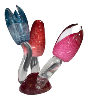 Contemporary Layered Glass "Dragonfruit" Sculpture by Jiri Jelinek