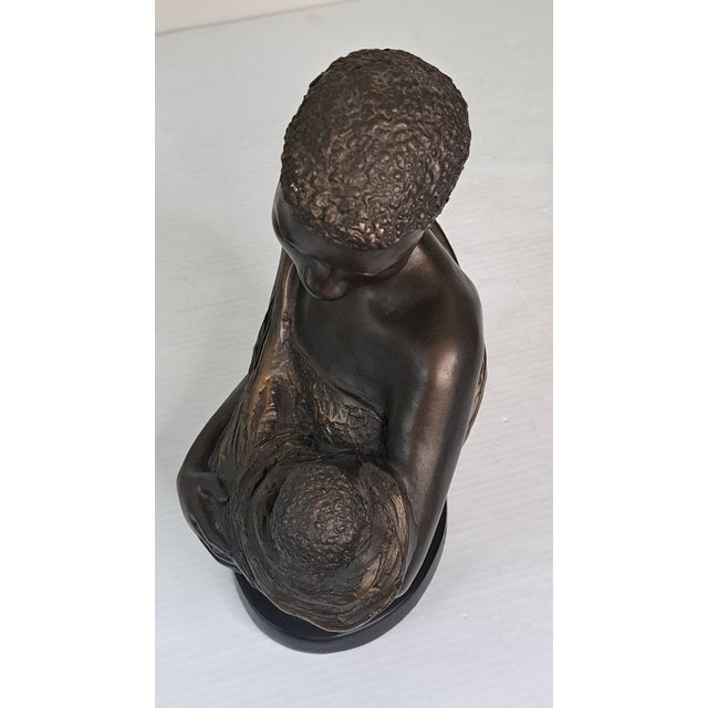 Bronze 1997 Austin Productions “Treasured Moments” Mother and Child Sculpture by Alice Heath Riordan (Ecila) For Sale - Image 8 of 12