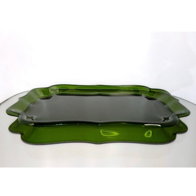 Mid-Century Modern 1970s Spisani for Svenskt Tenn Barockbrickan Green Acrylic Tray For Sale - Image 3 of 12