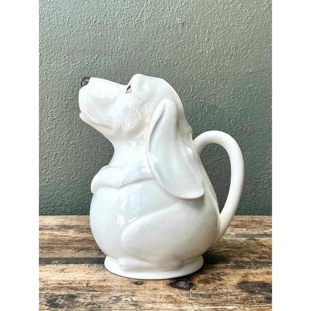 Vintage Ceramic Dog Pitcher For Sale - Image 10 of 12