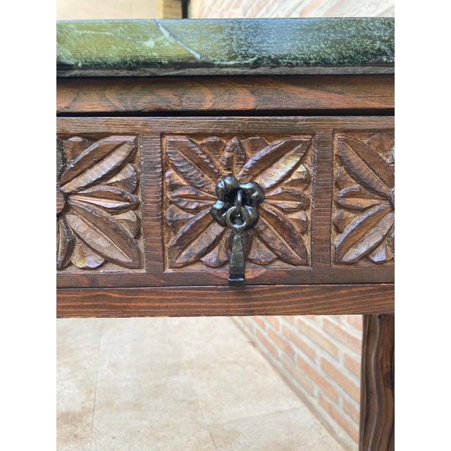Early 20th Century Spanish Carved Walnut Console Table For Sale - Image 13 of 18