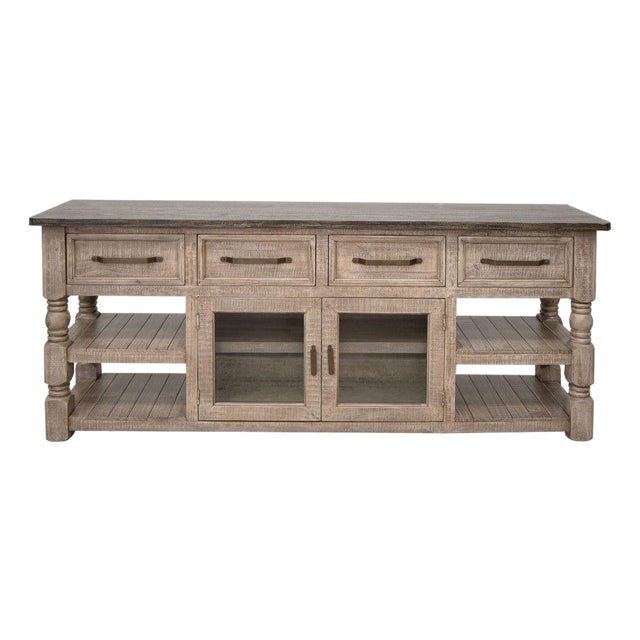 Aria Solid Wood Tv Stand - 78.75" For Sale