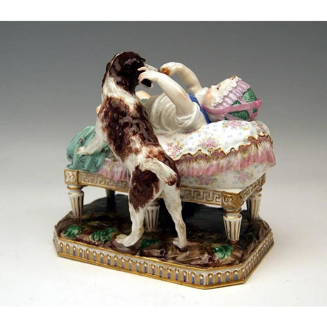 Placidness of Childhood Figurine Group attributed to Acie for Meissen, 1840s For Sale - Image 4 of 11