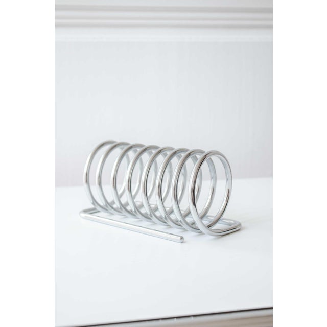 Silver Vintage Magazine Rack by Yonel Lebovici, 1970s For Sale - Image 8 of 14