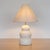 Spanish Large Ceramic Wave Lamp, Linen Shade For Sale - Image 3 of 12