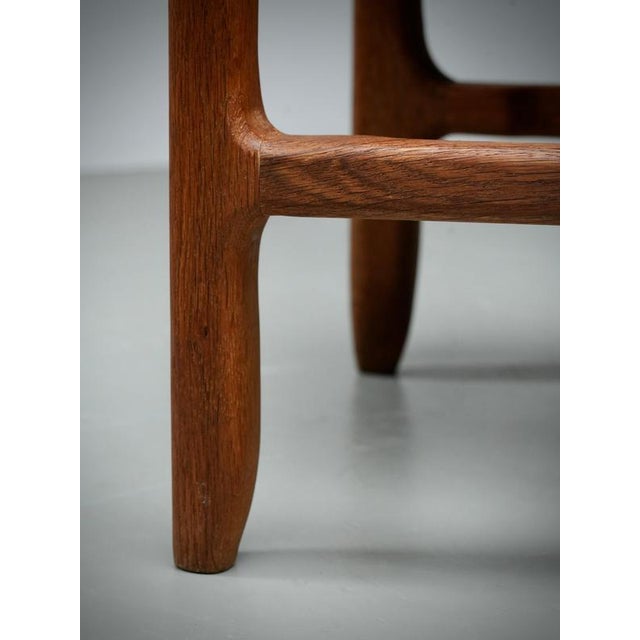 Vintage Dining Chairs in Oak and Velvet by Guillerme Et Chambron, France, 1960, Set of 2 For Sale - Image 9 of 13