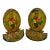 1920’s Cast Iron Bookends Handpainted Enamel Finish Oval Shape Basket Filled With Flowers Motif - A Pair For Sale