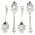 Vintage Italian Handmade Genuine Silver Sugar Spoons, 1970s, Set of 4 For Sale