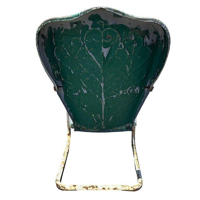 Mid-Century Steel Scrolling Springer Patio Outdoor Lounge Chair For Sale - Image 4 of 4