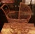 Vintage Metal Brown Buggy Planter With Chicken Wire and Iron Wheels For Sale - Image 9 of 9