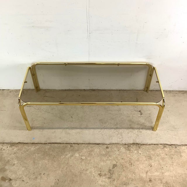 Mid-Century Modern Retro Modern Smoked Glass Coffee Table For Sale - Image 3 of 12