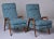 Mid Century Italian Chairs With New Teal Tweed Upholstery - Pair For Sale - Image 10 of 13