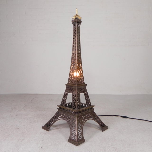 Large High Bronze Eiffel Tower with Lighting, 1970s For Sale - Image 4 of 18