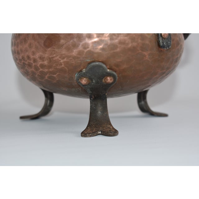 Early 1900s Copper Cauldron With Iron Legs For Sale - Image 4 of 6