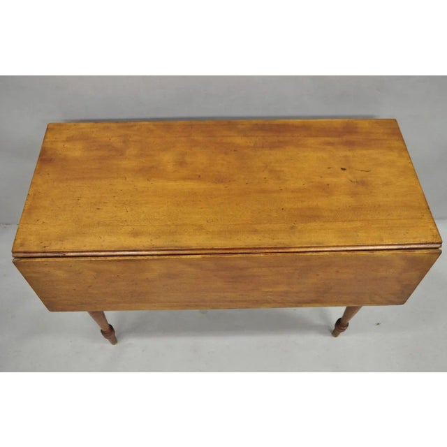 French Country Antique French Country Farmhouse Cherry Wood Drop Leaf Extension Dining Table For Sale - Image 3 of 12