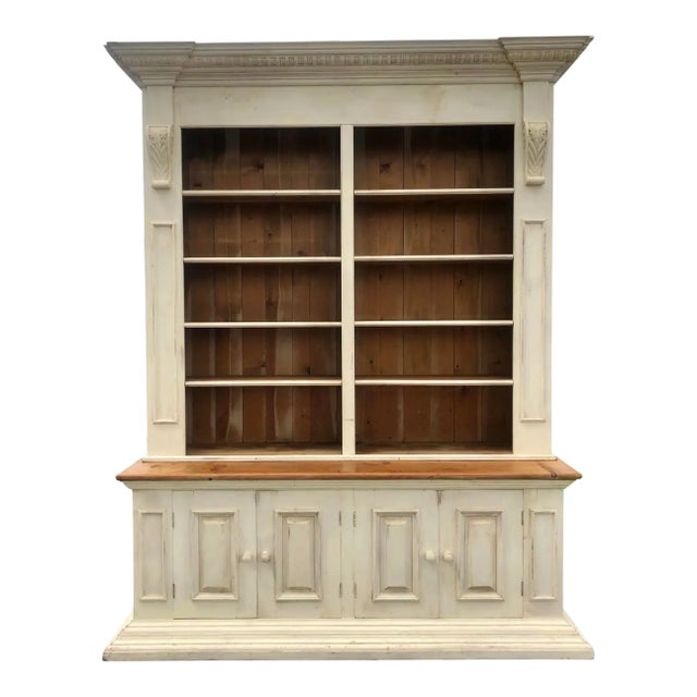 Vintage French Country Farmhouse Step Back Cupboard For Sale