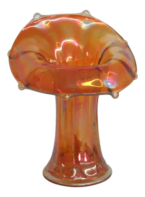 Imperial Jack in Pulpit Marigold Iridescent Carnival Glass Vase b