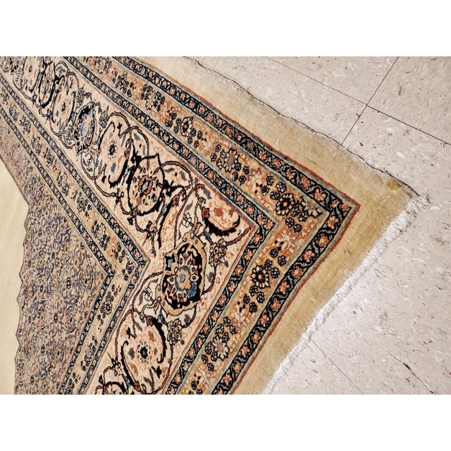Antique Tabriz Carpet, Hadji Jalili Persian Rug, Earth Tones, Ivory, Terracotta For Sale - Image 14 of 17