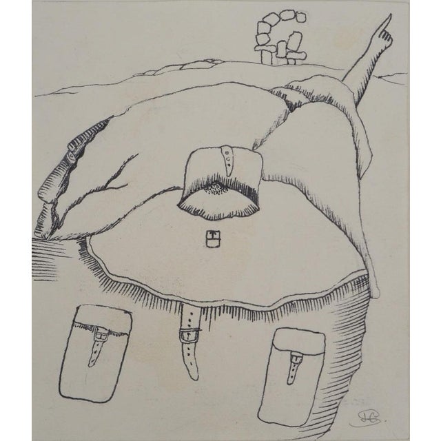 Jean-Claude Silbermann, Sneaky Signs, The Traveler, Original Signed Drawing For Sale - Image 5 of 5