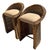 Braided rattan counter height stools. Brass foot rail. Leather seats. Great for a kitchen or bar. Dimensions 22"W x 23.5"D...
